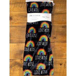 Together With Pride Oversized‎ Throw Blanket Love Wins Rainbows 50"x70" LGBTQ+